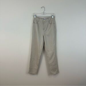 Zara Light Tan Beige Faux Leather Skinny Leg Pants Size 4